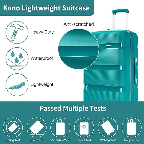 Medium Hard Shell Suitcase Polypropylene TSA Lock 4 Spinner Wheels 56L