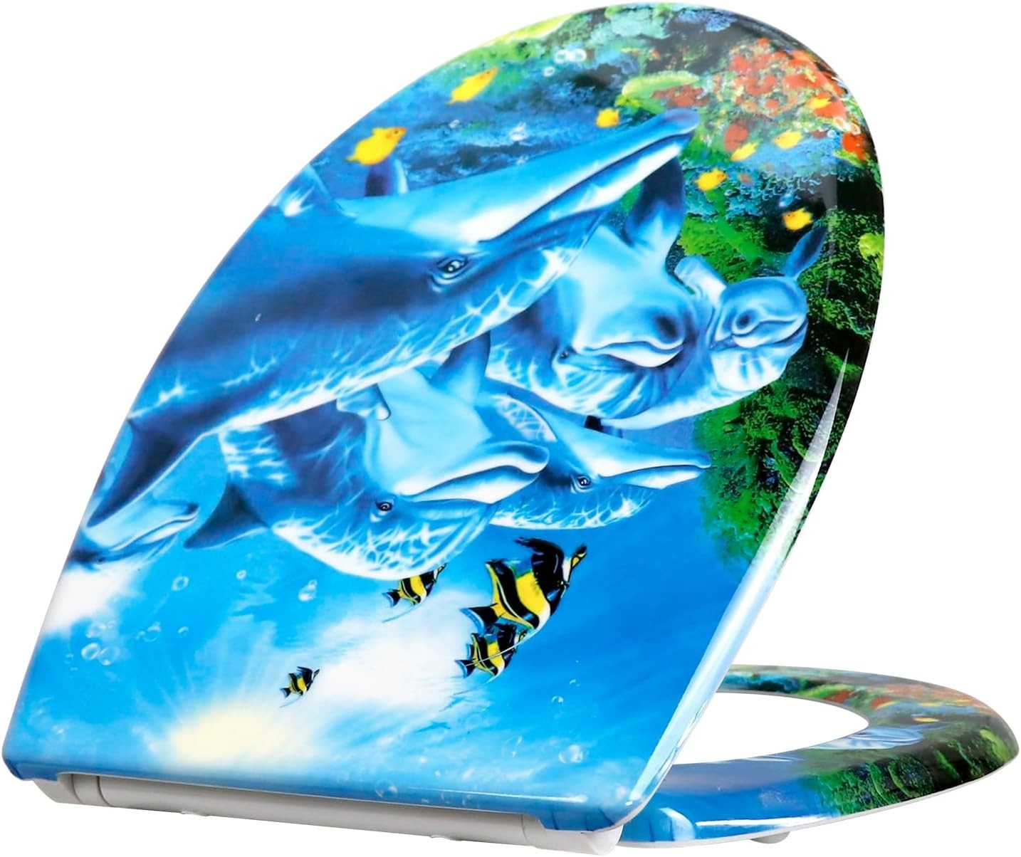 Duroplast Toilet Seat Soft Close Quick Release Top Colourful Patterns 45x37cm