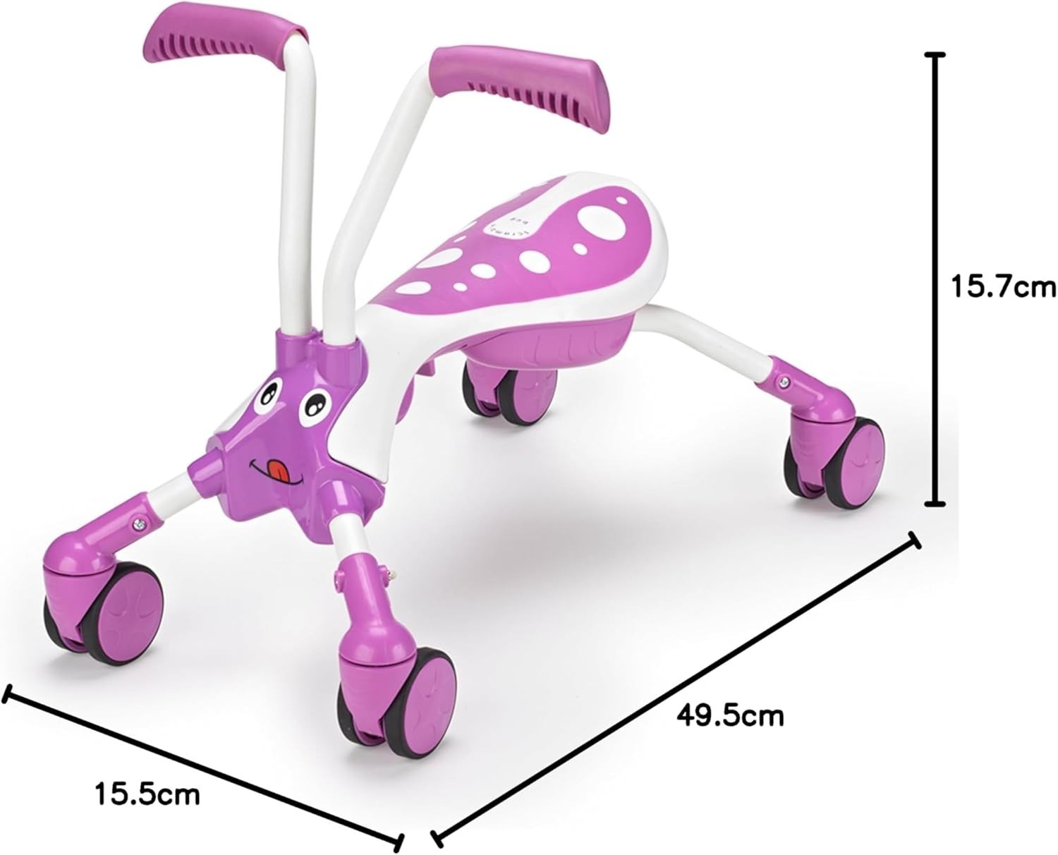 4 Wheel Toddler Balance Bike Foldable Ride On Trike 360 Wheels Pink