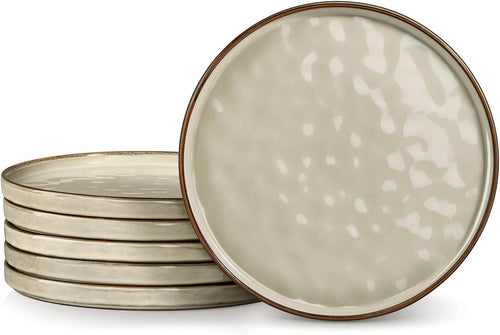 7.9in Ceramic Dessert Plates Set of 6 Scratch Resistant Microwave Safe