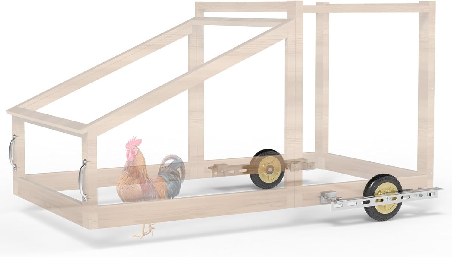 Chicken Coop Wheels Kit 2 Pack Heavy Duty 5in Casters Handles 180lbs