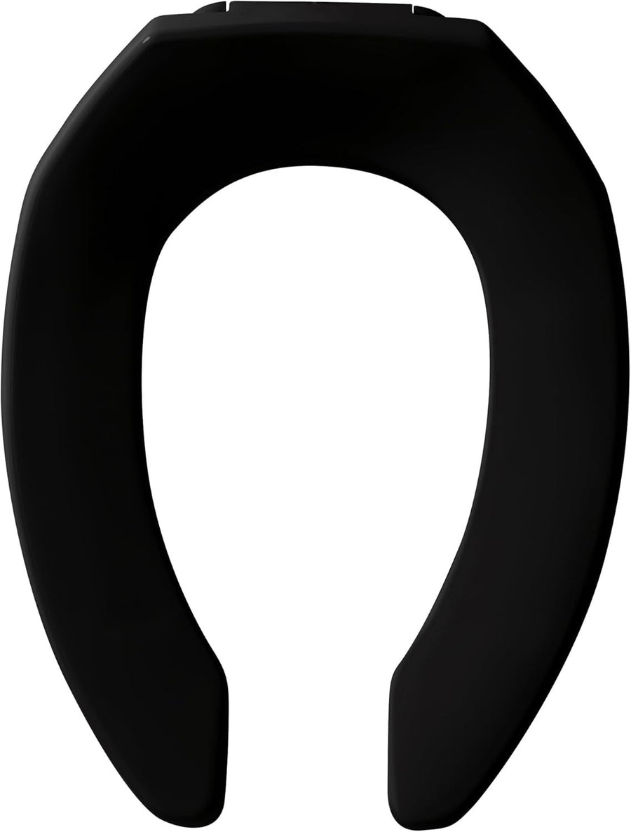 Commercial Black Elongated Toilet Seat STA-TITE DuraGuard Antimicrobial
