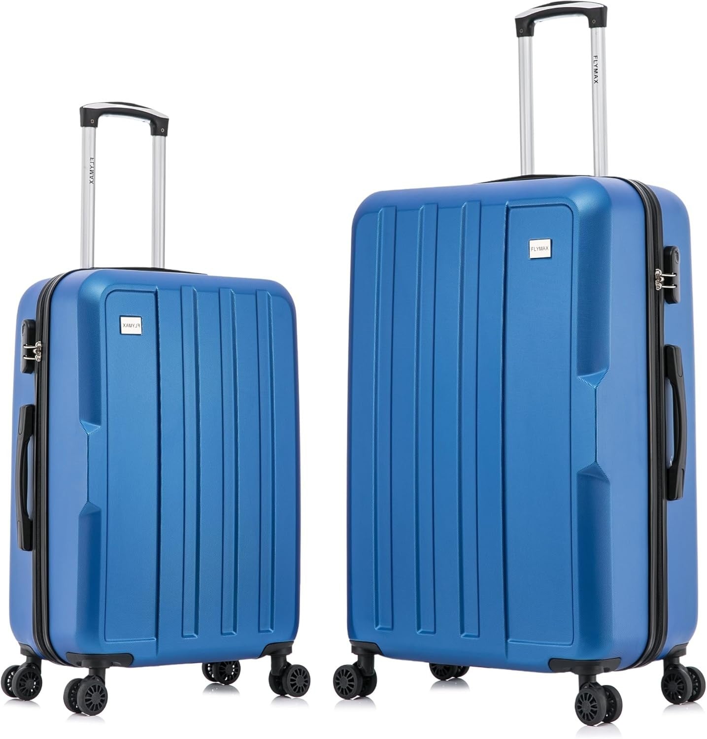Cabin & Medium Luggage Set 2pc ABS Hard Shell 4 Wheel Spinner Travel Cases