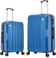 Cabin & Medium Luggage Set 2pc ABS Hard Shell 4 Wheel Spinner Travel Cases