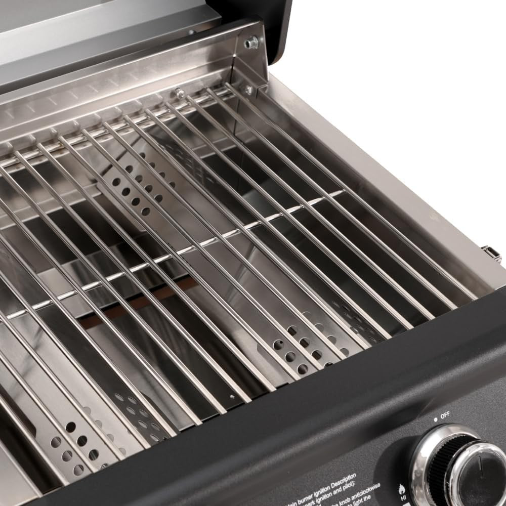 Compact 2 Burner Portable Gas BBQ Grill with Temperature Gauge Tabletop Outdoor