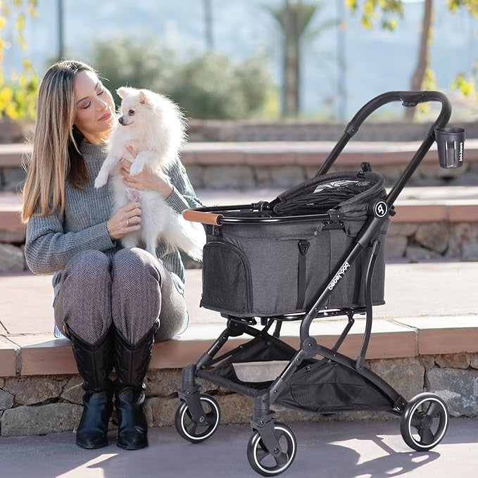 3-in-1 Pet Stroller Foldable Detachable Carrier Pushchair for Small Dogs Cats