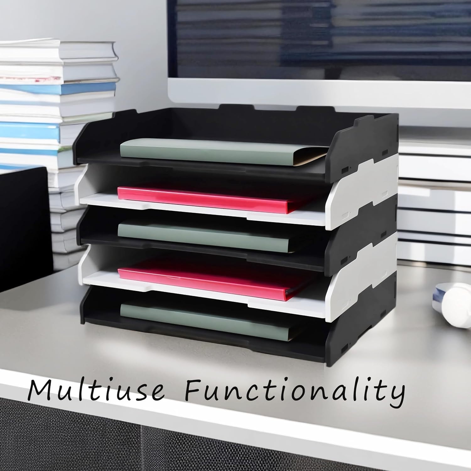 A3 3-Tier Stackable Desk Organizer | Desktop File Tray for Office & School