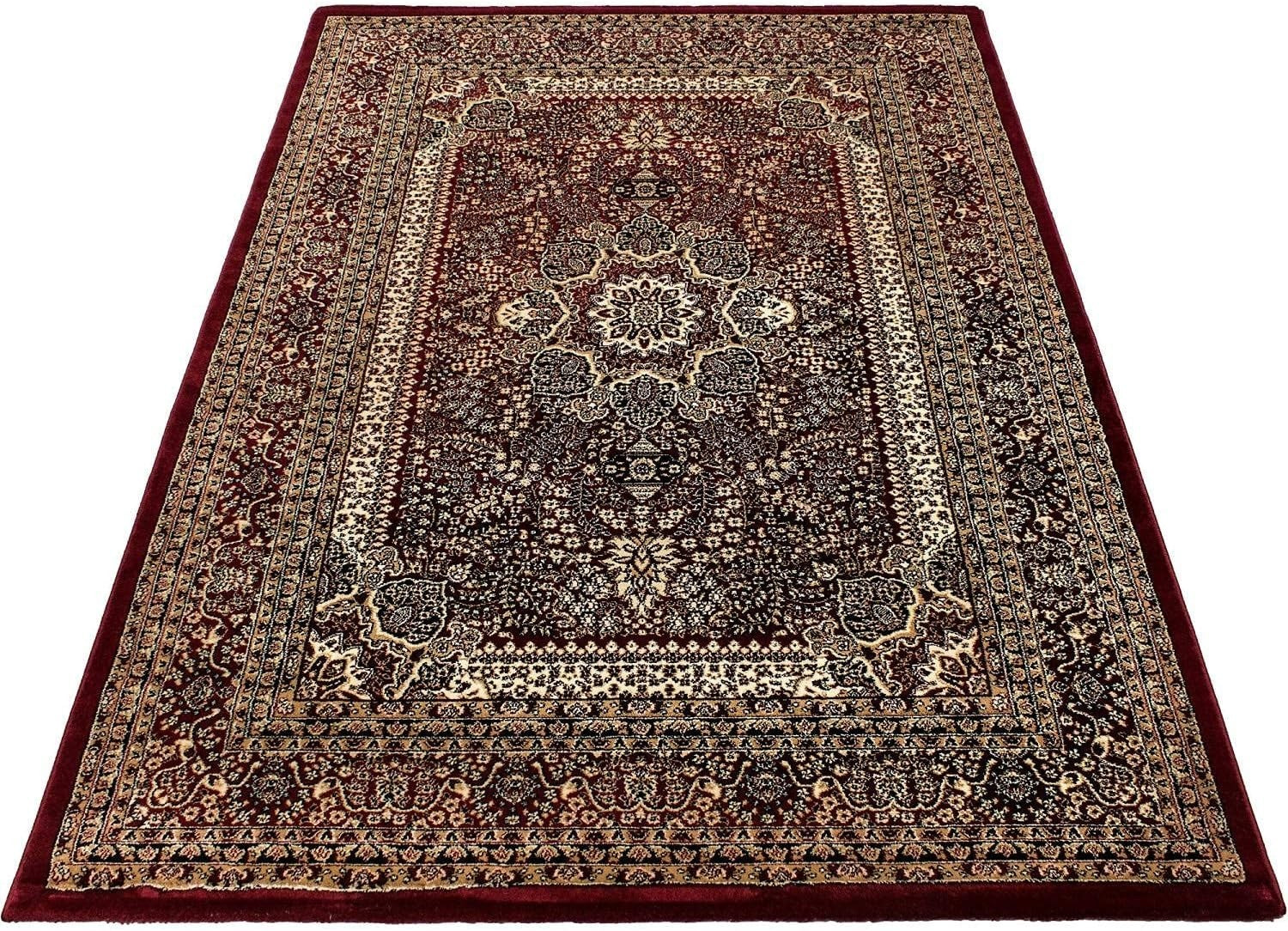 Red Oriental Area Rug 120x170cm Soft Low Pile Floral Living Room Carpet