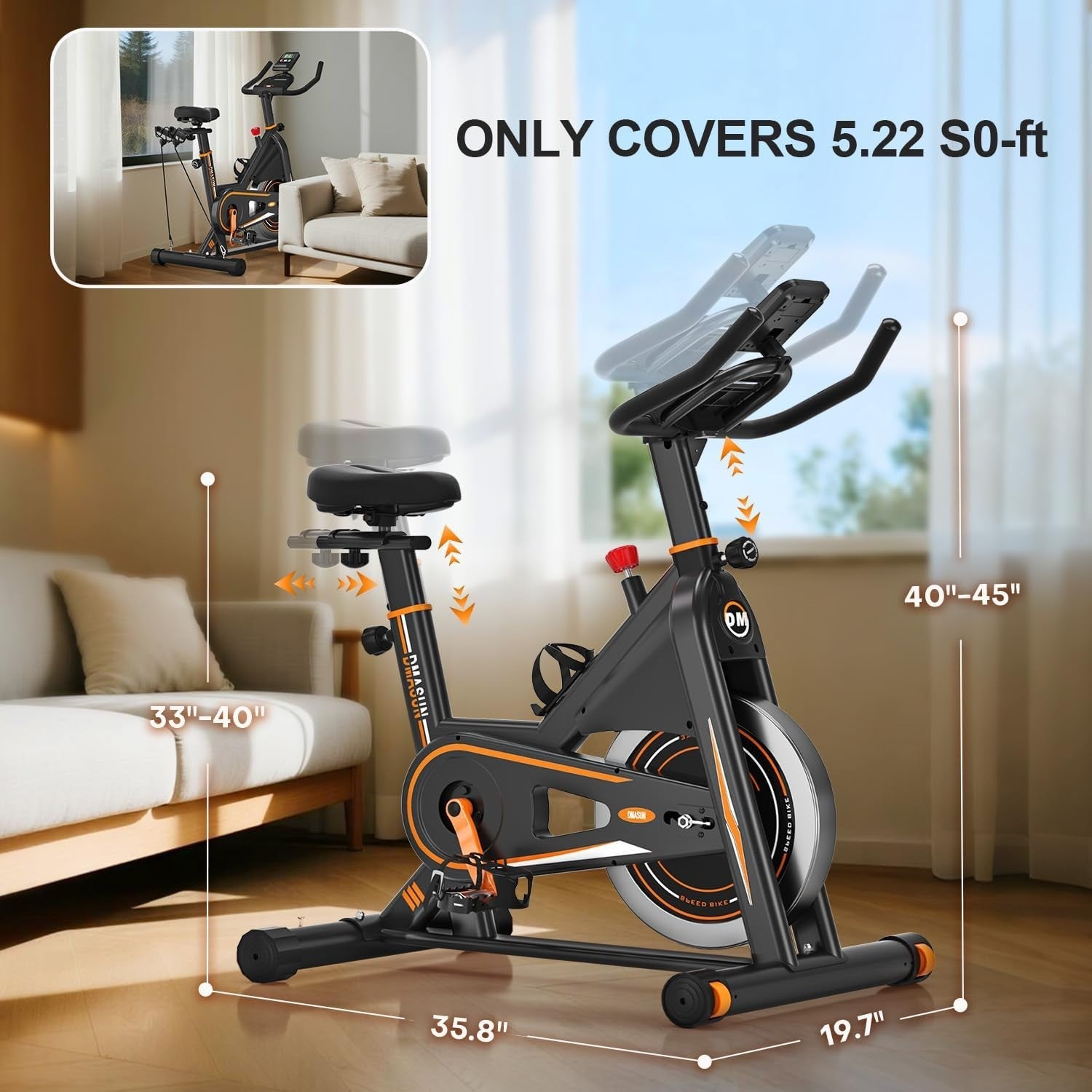 Silent Magnetic Exercise Bike w/ LCD, Tablet Holder, Bands, Rack & 360lb Cap