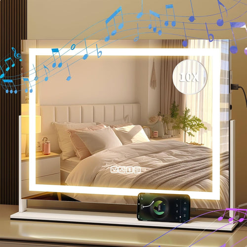 Hollywood Vanity Mirror LED Bluetooth Speaker USB Wall/Table Mount