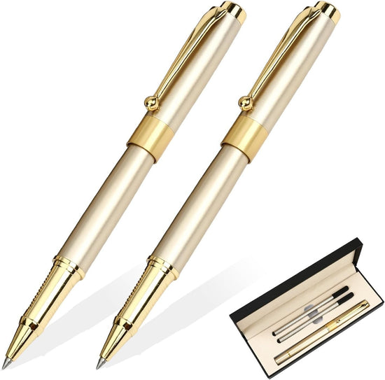 Luxury Gold Ballpoint Pen Medium Point Smooth Writing Black Ink