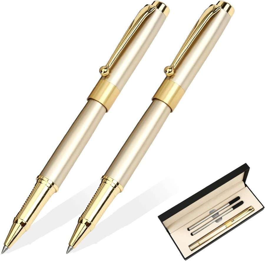 Luxury Gold Ballpoint Pen Medium Point Smooth Writing Black Ink
