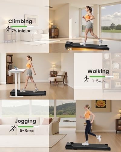 Portable Walking Pad 2.5HP 7% Incline Under Desk Treadmill Quiet 8km/h