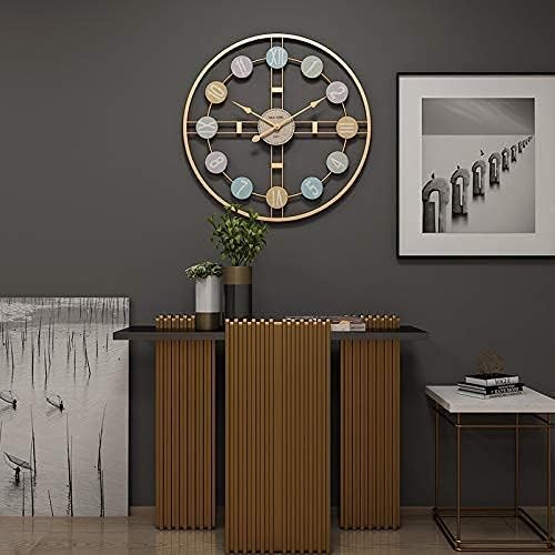 50cm Large Retro Metal Wall Clock Gold Silent Non-Ticking Modern Home Decor