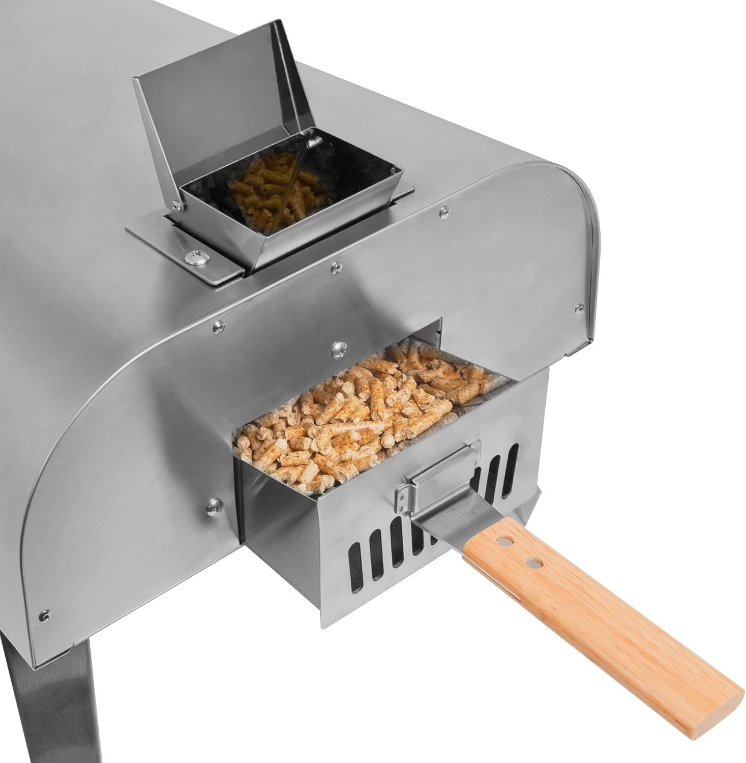 12" Outdoor Wood Fired Pizza Oven Stainless Steel Portable BBQ Smoker Grill