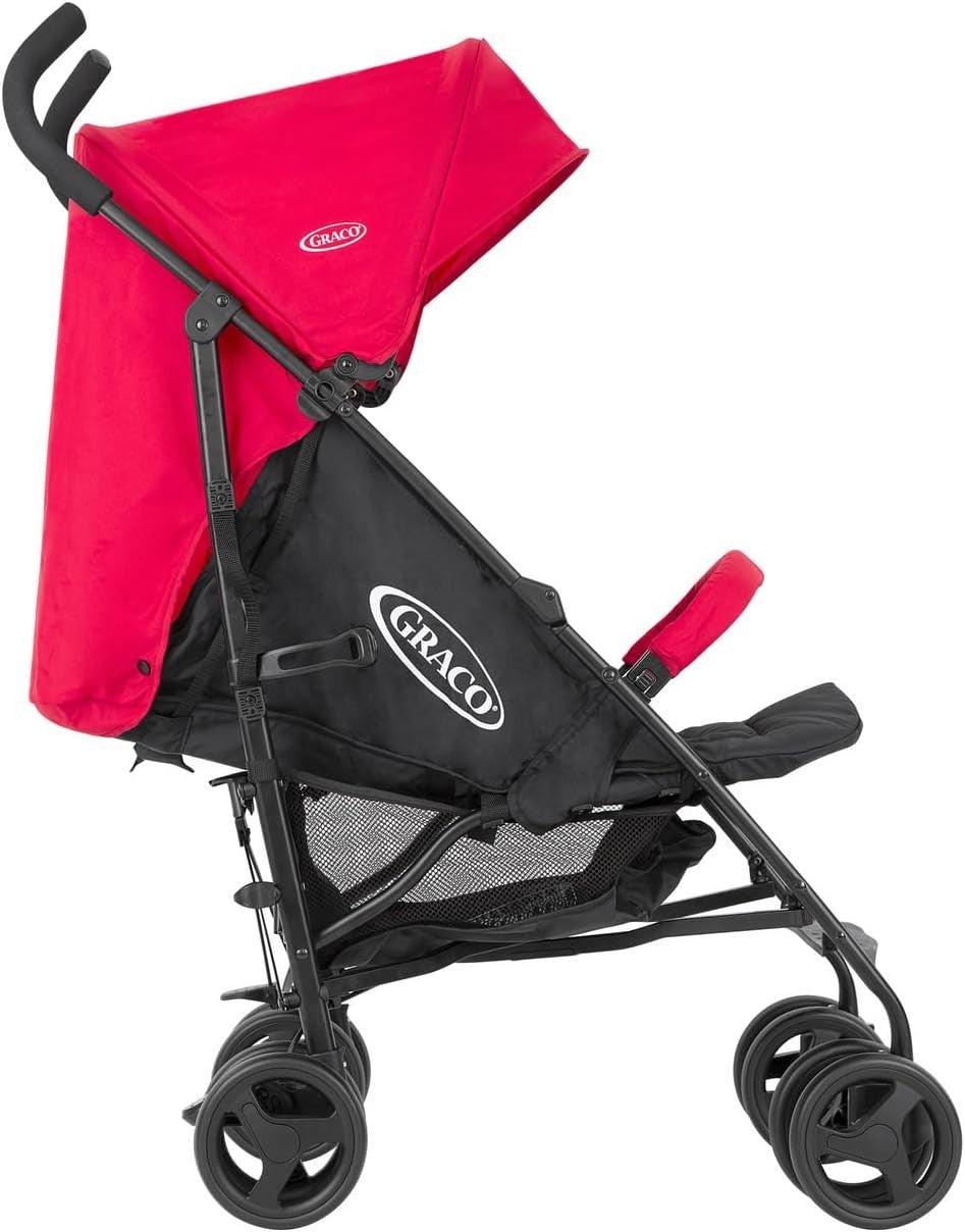 Lightweight Compact Stroller Travel Pushchair Multi-Recline 0-15kg Cherry