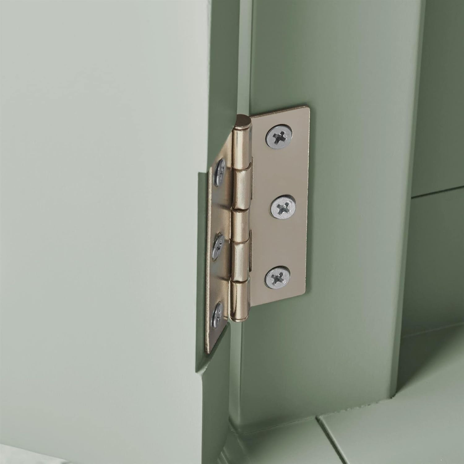 Sage Green Wooden Shoe Cabinet with Adjustable Shelves & Airflow Doors