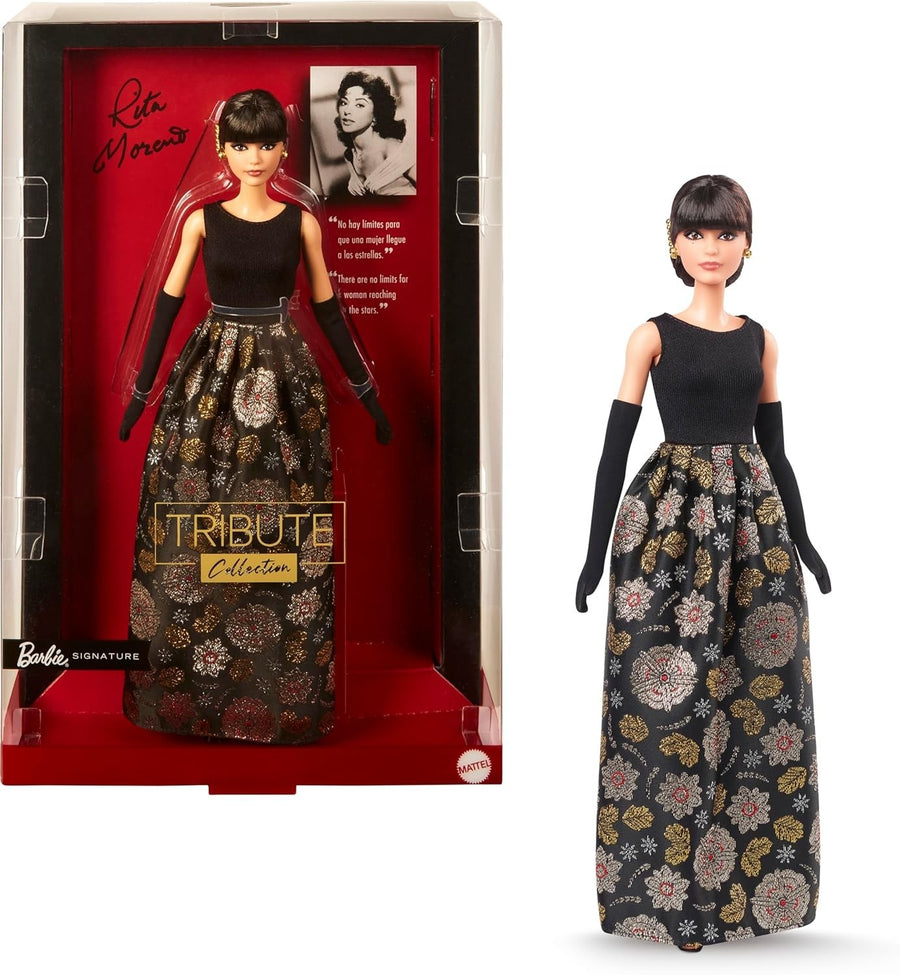 Signature Tribute Collector Doll Black Gold Gown Stand Keepsake