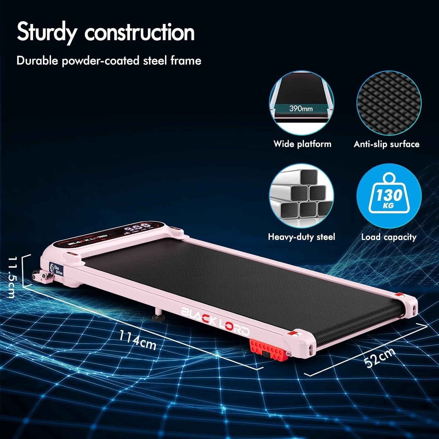Under Desk Walking Pad Treadmill 9% Incline 11KM/H Home Fitness