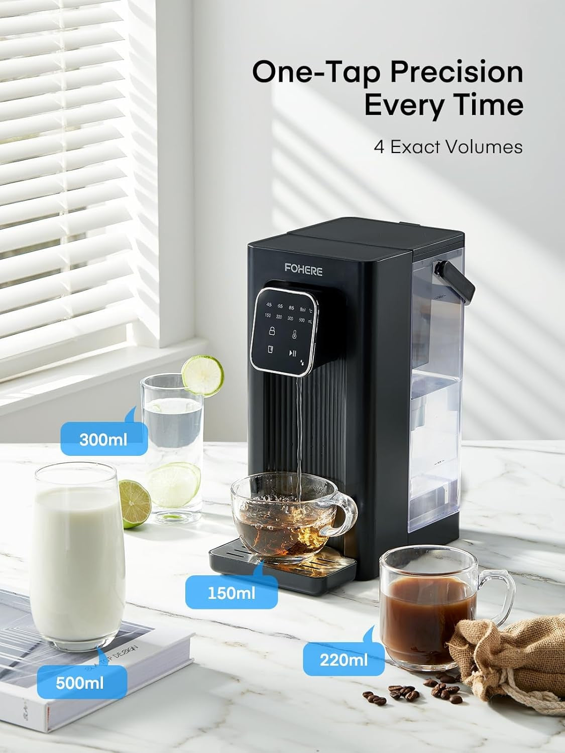 Instant Hot Water Dispenser Touch Screen 4 Temp 2.5L Safety Lock