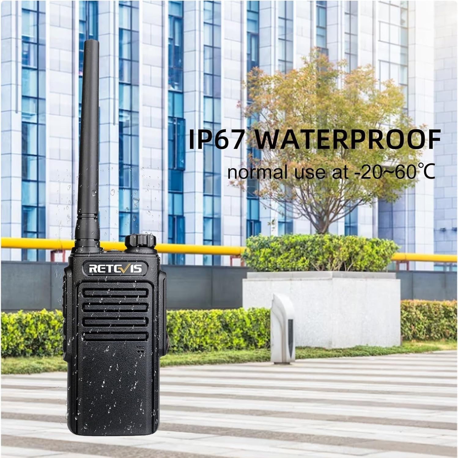IP67 Waterproof Walkie Talkies 2 Pack Rechargeable VOX PMR446 Radio