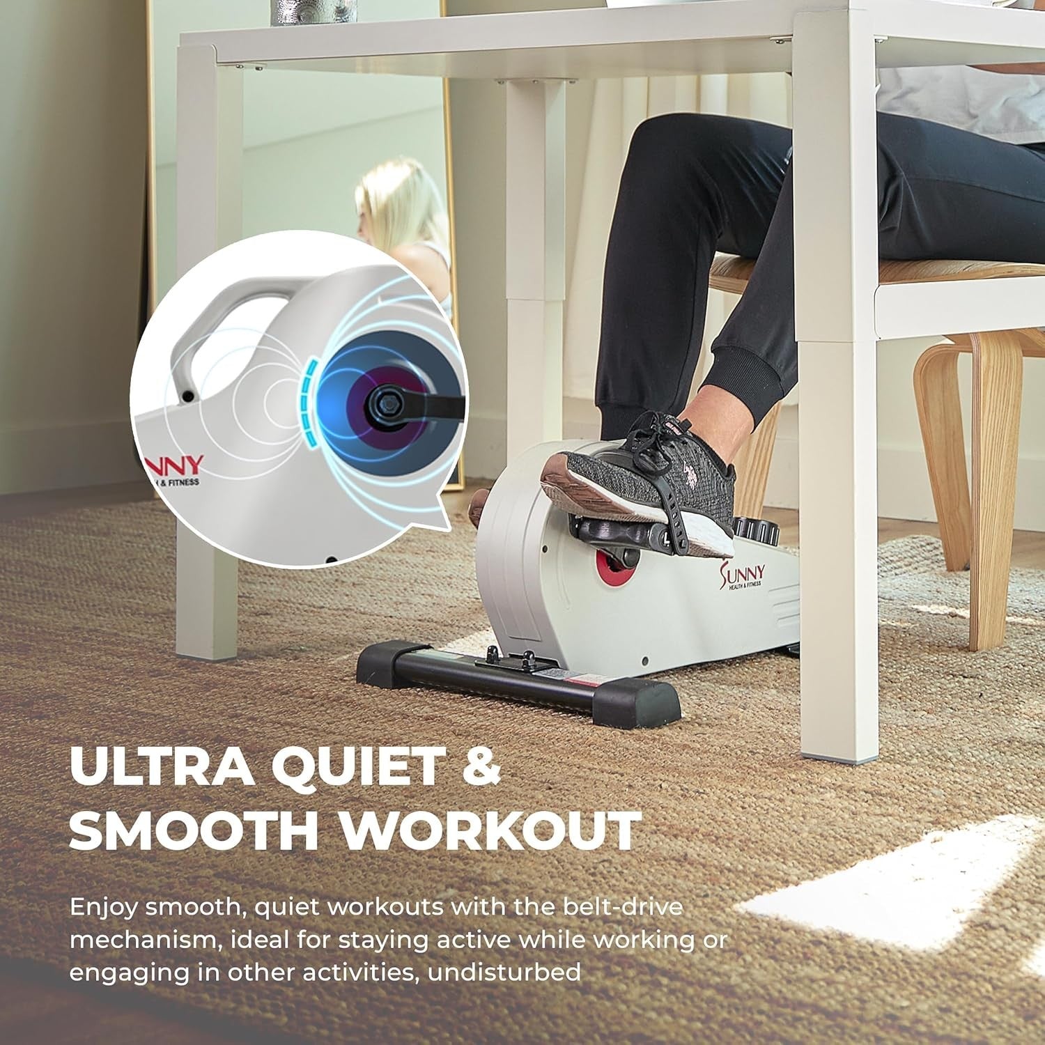 Seated Pedal Exerciser Under Desk Magnetic Bike for Arms Legs Quiet