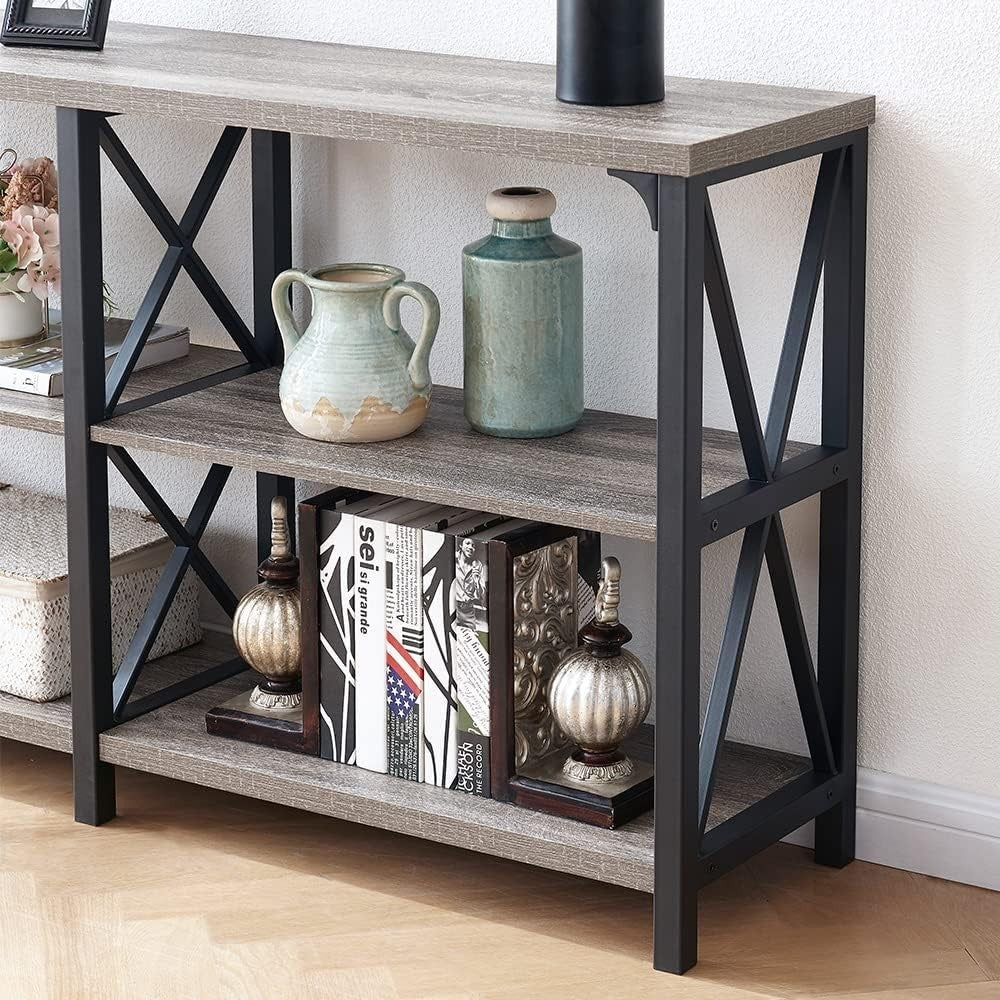 Rustic Sofa Table with Storage, Farmhouse Console for Entryway & Living Room