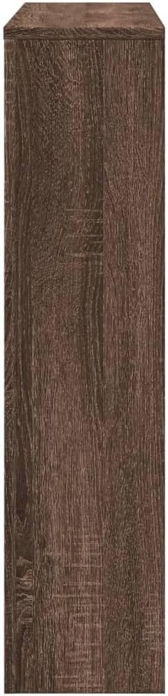 Brown Oak Radiator Cover Shelf | Slatted Wood Design 149x20x82cm