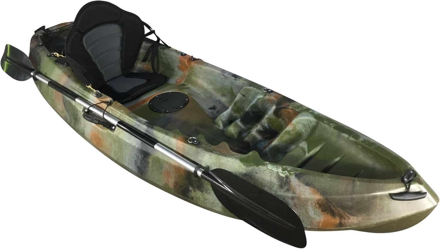 Sit On Top Fishing Kayak Jungle Camo w/ Paddle Deluxe Seat
