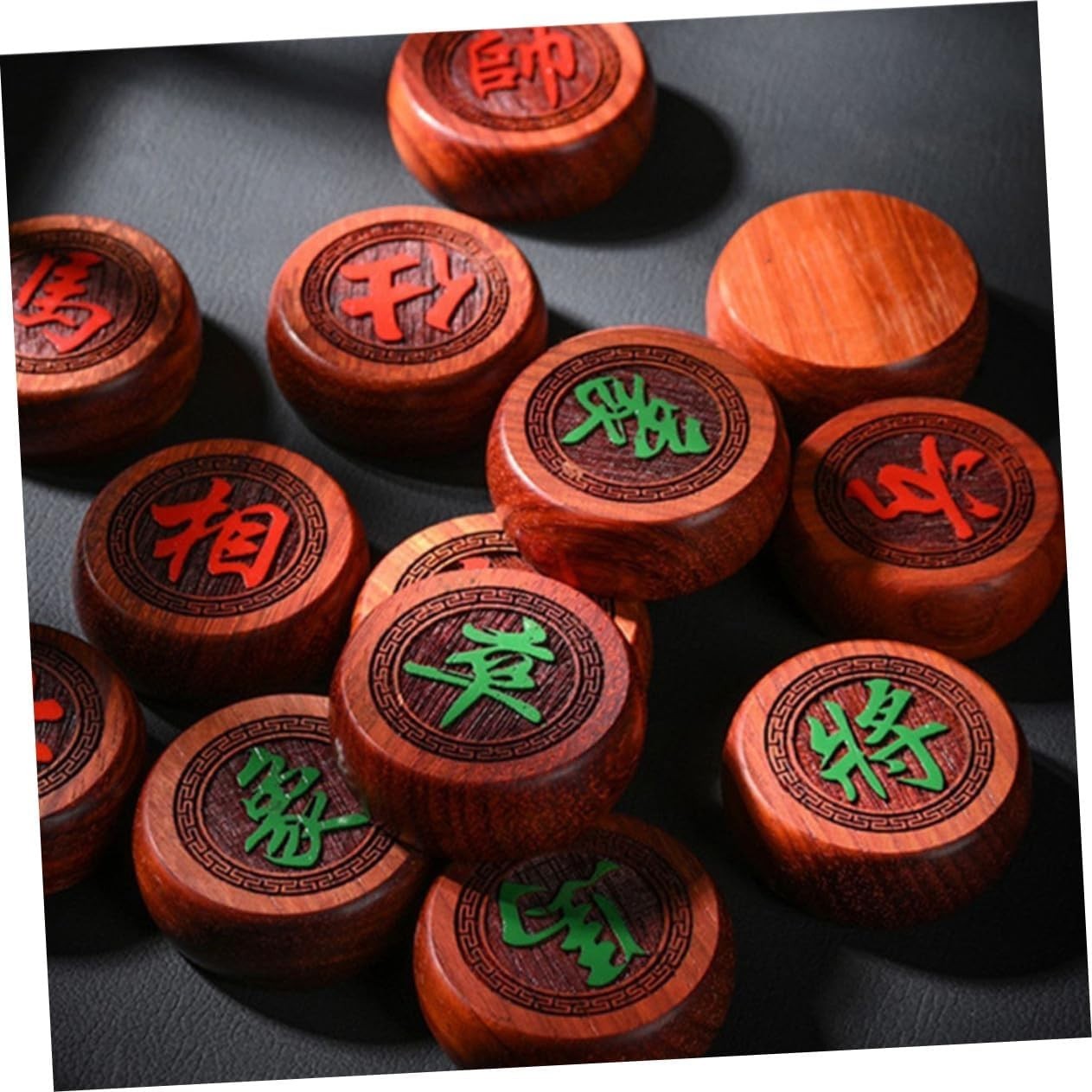 Rosewood Style Xiangqi Travel Chess Set Wooden Board With Storage