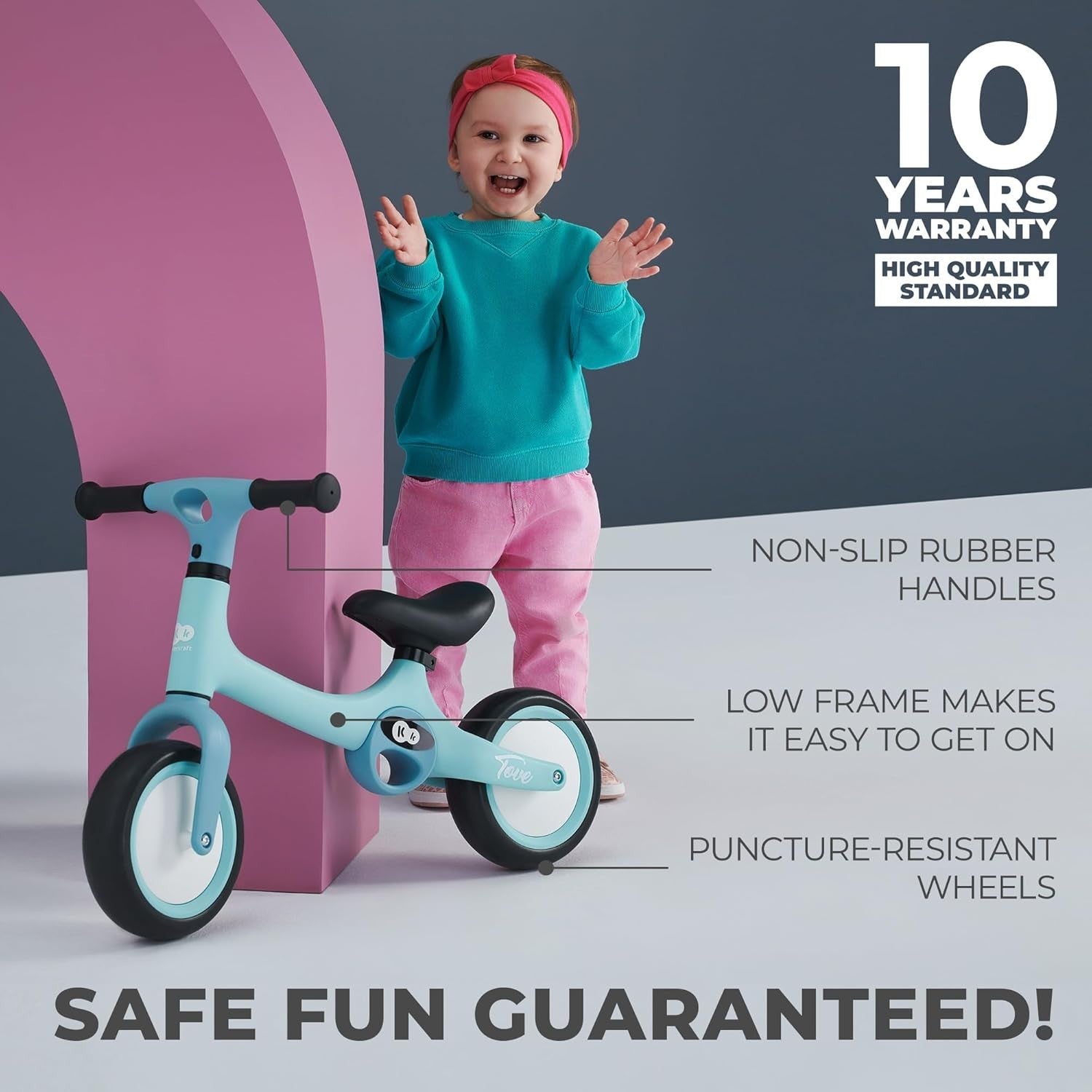 Toddler Balance Bike Lightweight Training Bicycle Adjustable Seat Age 1.5+