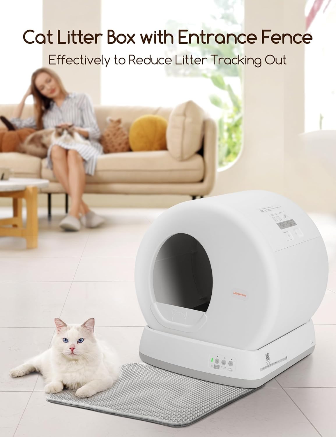 Smart Self Cleaning Cat Litter Box App Control Multi Cat Odor Free