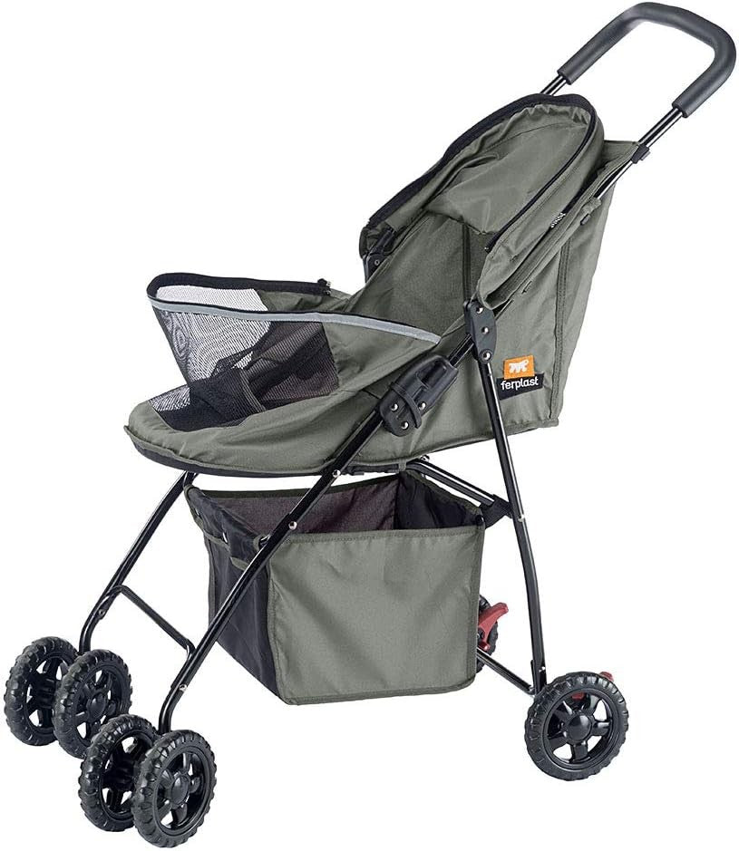 Pet Stroller for Small Dogs Foldable Pushchair Sunroof Basket Black