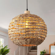 Boho Seagrass Pendant Light Shade 40cm Hand Woven Ceiling E27