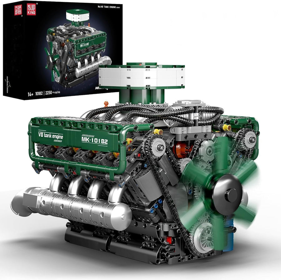 2250PCS V8 Engine Model Kit | Battery Powered STEM RC Build Block Toy