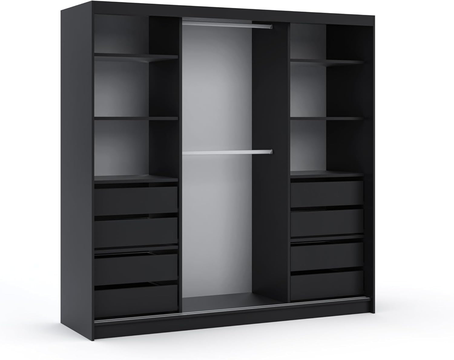 Modern Sliding Door Wardrobe with Mirror & Drawers – Space-Saving Storage