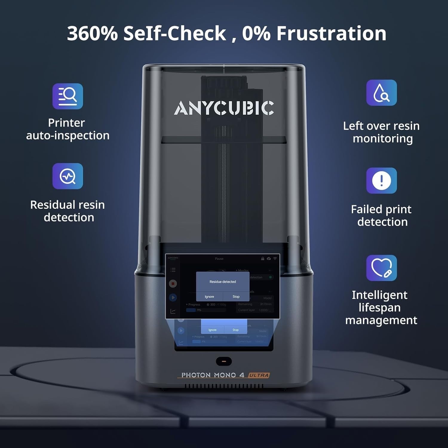 10K Resin 3D Printer 7'' Mono LCD Fast MSLA High Precision Desktop