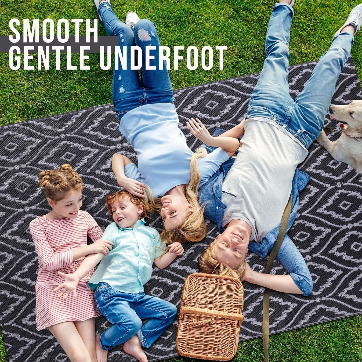 Reversible Outdoor Garden Rug Waterproof UV Resistant Patio Mat 150x240cm