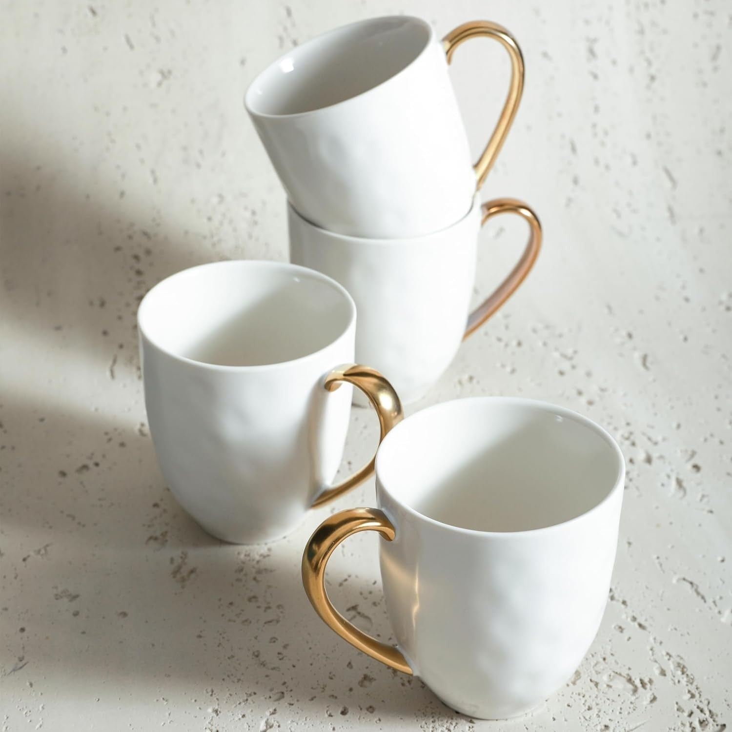 White Porcelain Dinnerware Set 32 Piece Service for 8 Gold Rim Plates