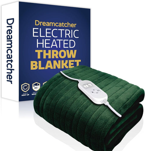 Electric Heated Throw Blanket 160x120cm Soft Fleece 9 Timer Washable