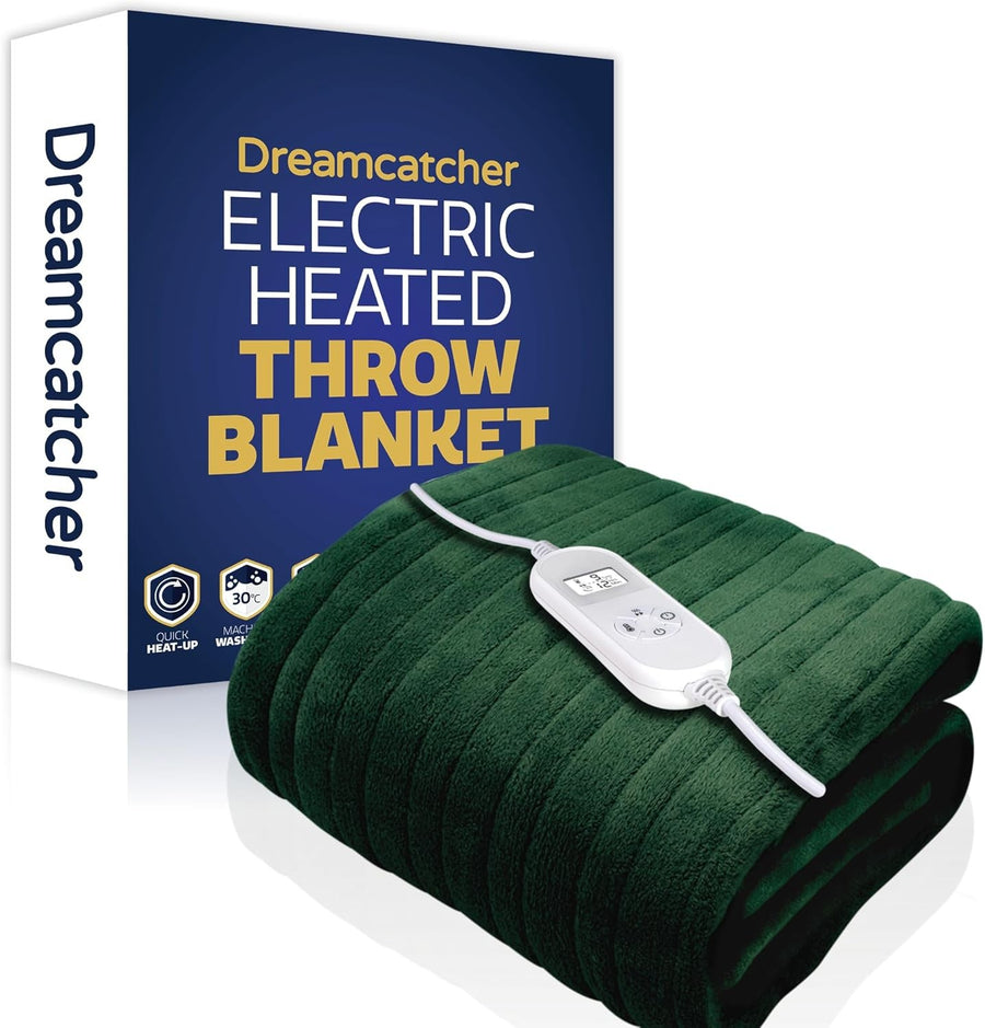 Electric Heated Throw Blanket 160x120cm Soft Fleece 9 Timer Washable