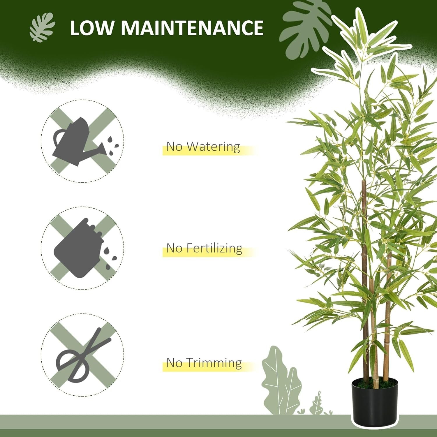 120cm Artificial Bamboo Tree in Weighted Pot Lifelike Indoor Home Garden Decor