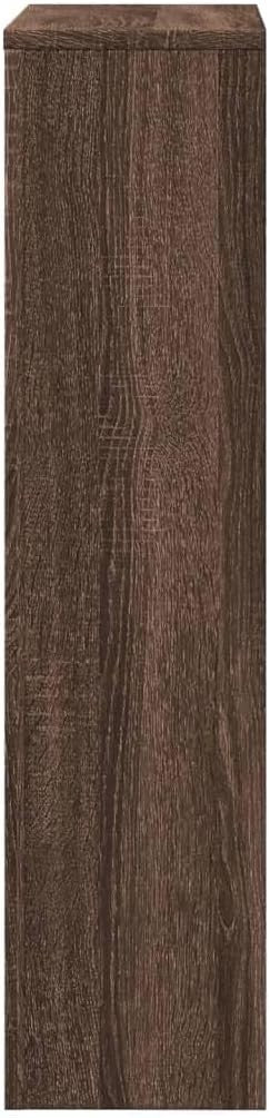 Modern Brown Oak Radiator Cover Shelf 78x20x82cm – Slatted Heater Cabinet