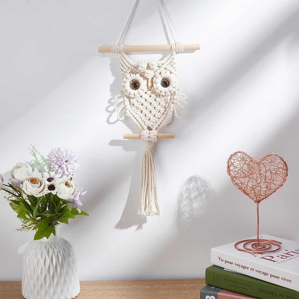 DIY Owl Macrame Wall Hanging Kit Handmade Boho Home Decor