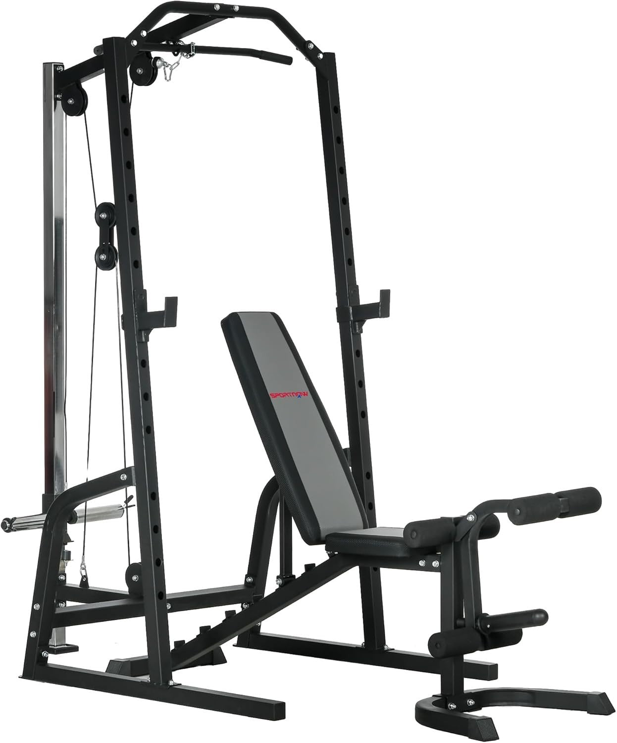 Smith Machine Cable Pulley System Adjustable Bench Home Gym Rack