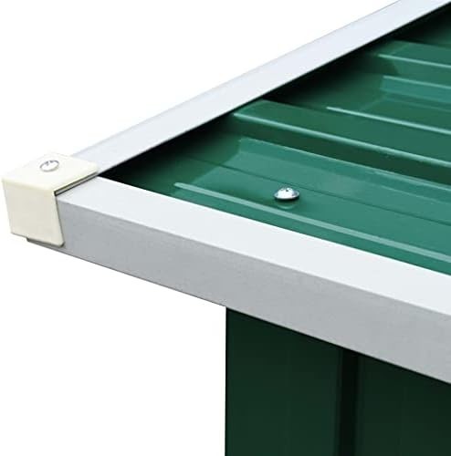 Galvanised Steel Log Storage Shed 172x91x154cm Firewood Store with Roof Green