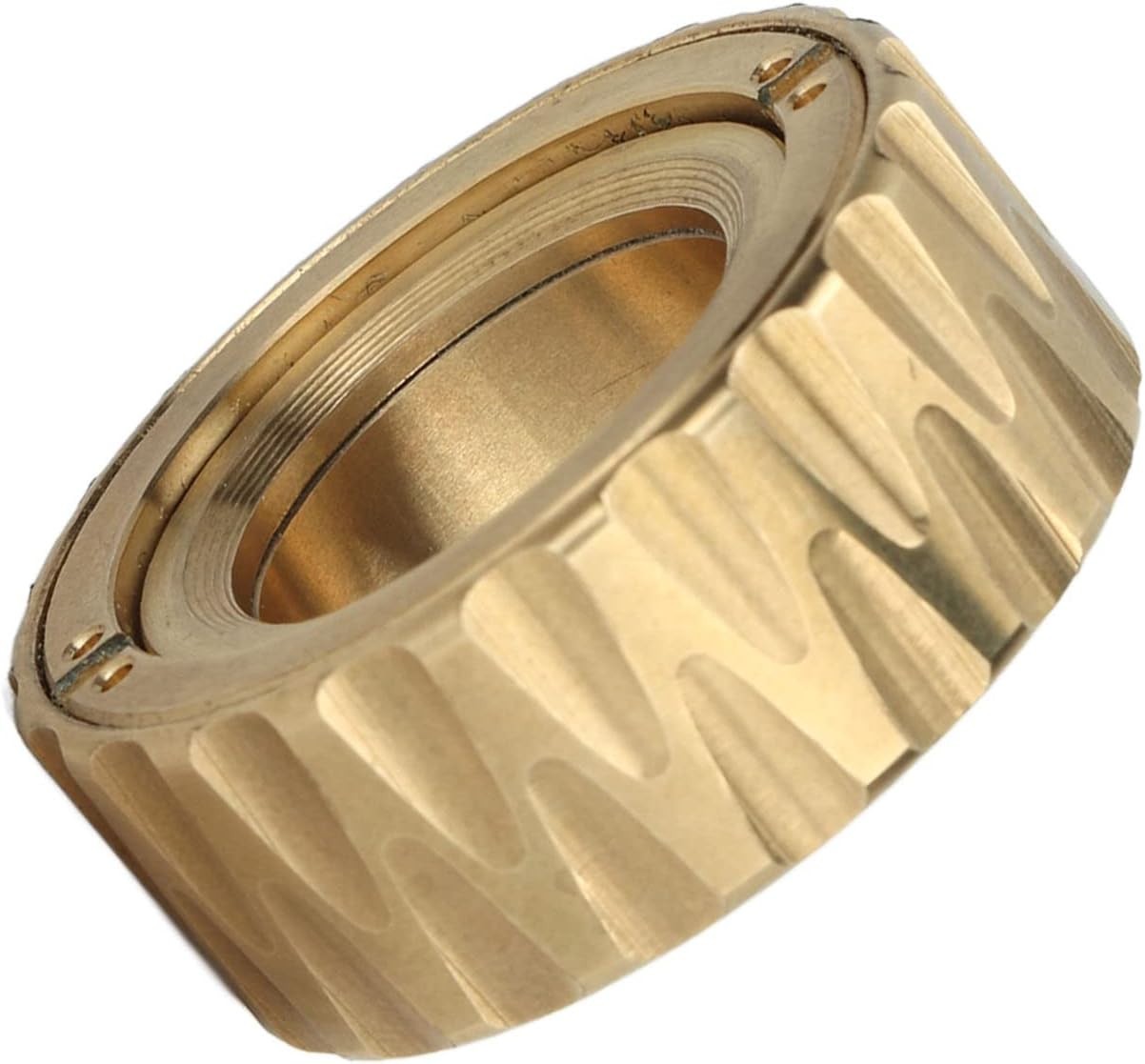 Gold Ratchet Ring Fidget Metal Rotating Slider Stress Relief ADHD