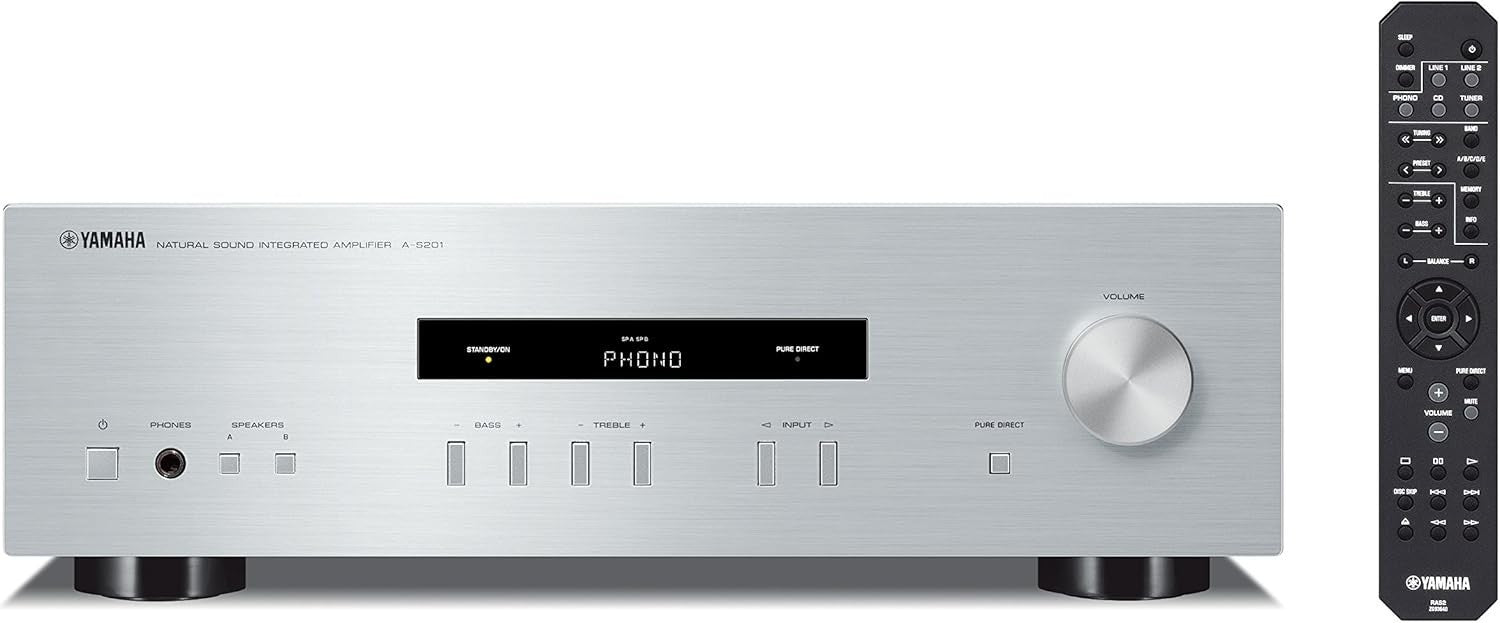 A-S201 Stereo Amplifier 5.1 Channel RCA HDMI USB Optical Silver