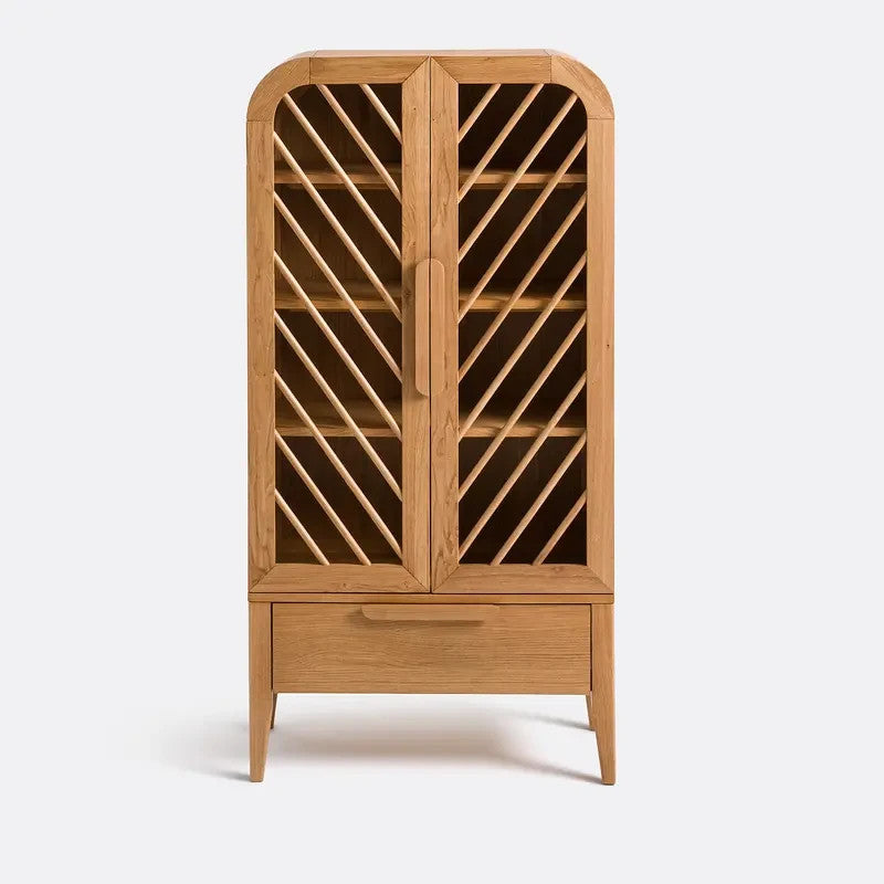 Anda 160cm Solid Oak High Dresser – Tall Storage Cabinet with Drawer