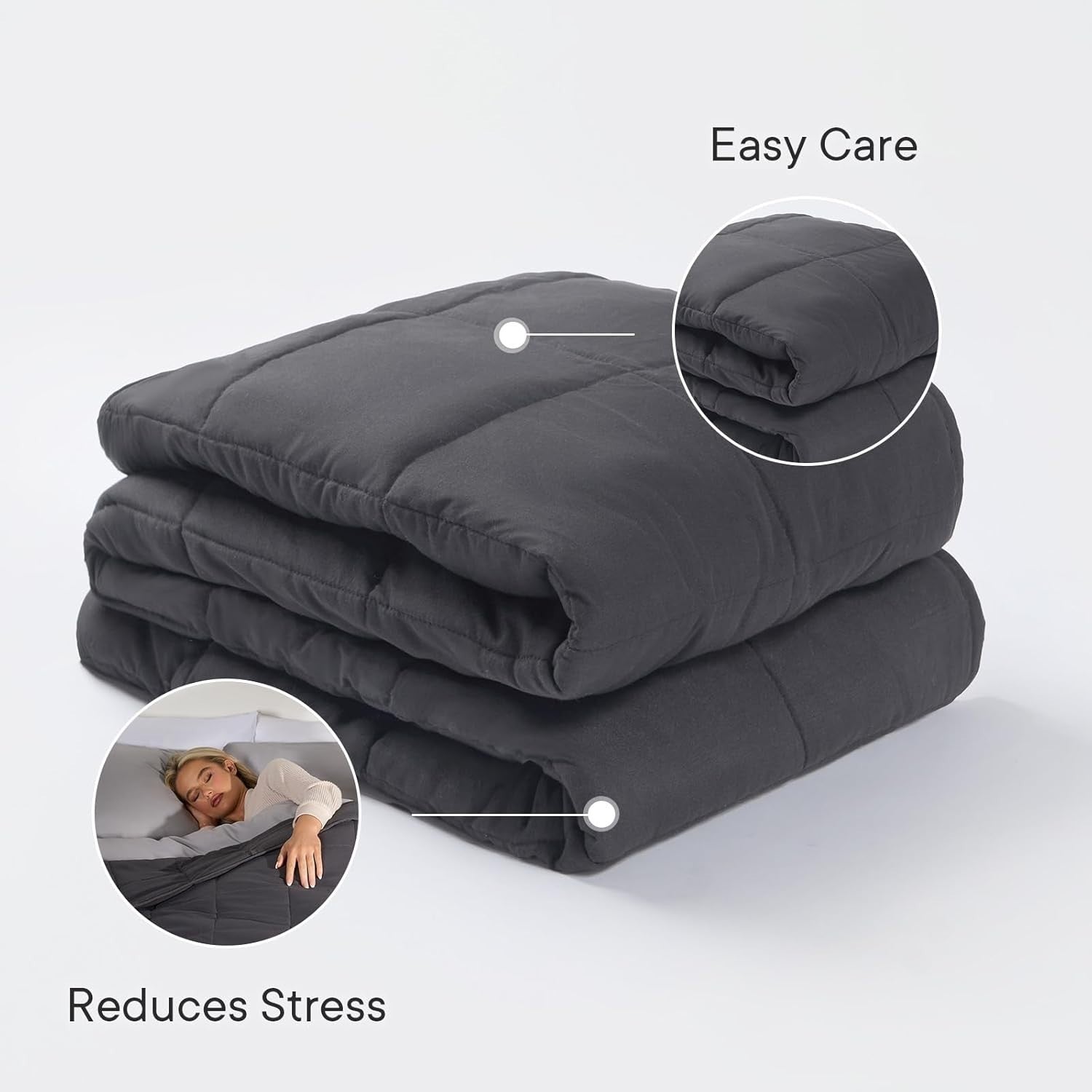 Weighted Blanket Adults Charcoal Grey 6kg 125x180cm Calming Sleep Aid